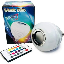 Lâmpada LED Caixa de Som Bluetooth Musical Com Controle RGB Bulbo Iluminação Colorida Bivolt 12W Bocal E27