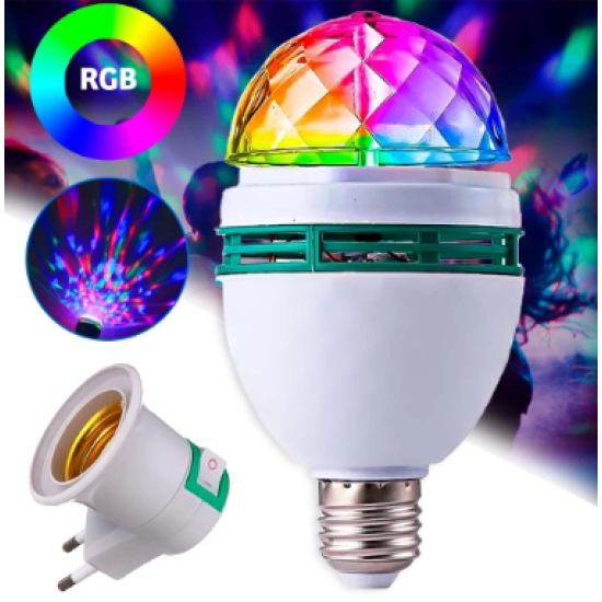 Lâmpada Led Giratória Colorida Mini Party Light