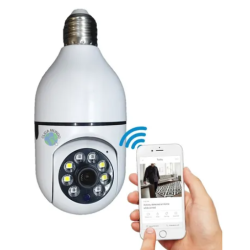 Camera Ip Segurança Lampada Panoramica Wifi Espia C/rastreio - ATEK