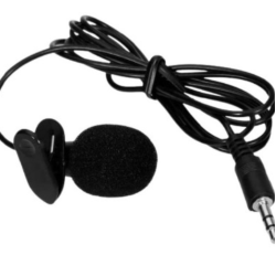 Lapela Microfone Condensador LELONG LE-916 Saida Auxiliar (P2) para Fone de Ouvido Cabo Longo Comprimento Bom para Vlogs