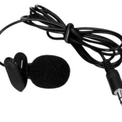 Lapela Microfone Condensador LELONG LE-916 Saida Auxiliar (P2) para Fone de Ouvido Cabo Longo Comprimento Bom para Vlogs