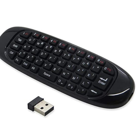 Controle Mini Teclado Air Mouse Wireless Sem Fio 2.4 Ghz Android Pc Tv C120 Preto