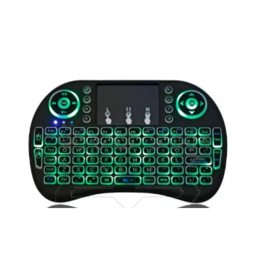 Mini Teclado Iluminado Com Touchpad Wireless 2.4g Bateria de Litio 