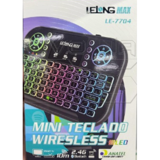 Mini Teclado Iluminado Com Touchpad Wireless 2.4g Bateria de Litio 