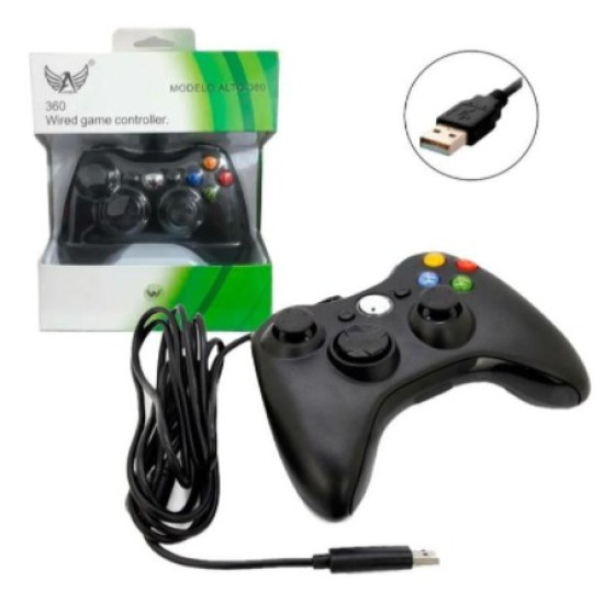Controle Com Fio 2.5m Xbox 360/pc Altomex - Alt0-360